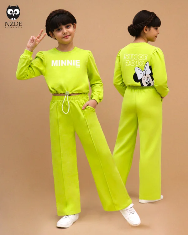 کراپ شلوار بگ استوپر دار MINNIE بچه گانه جنس دورس پنبه تیپ لایکرا سایز 40 تا 55 | MINNIE | ماهان مد
