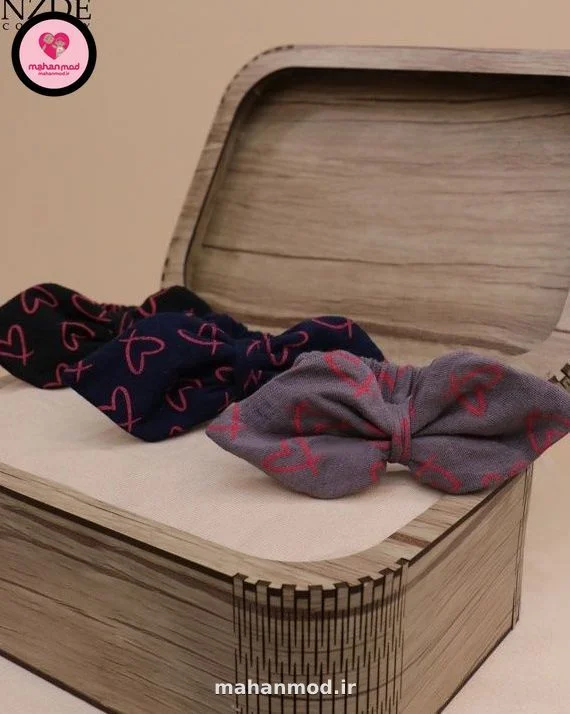 کش مو دخترانه قلب چاپی جنس سوپر پنبه فول لایکرا